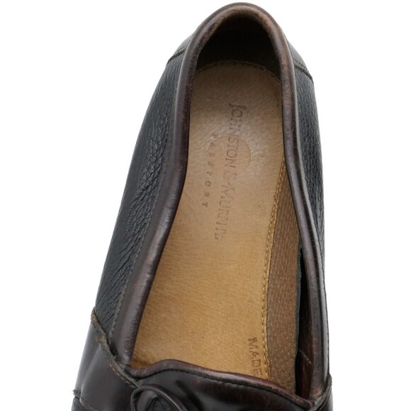 Johnston & Murphy Men's Sz 10M Passport Tassel Leather Loafers Brown Black EUC - Picture 5 of 11